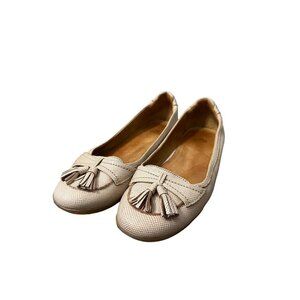 Peter Millar Womens Beige Tasseled Textured Slip On Loafer Flat Shoes Size 9